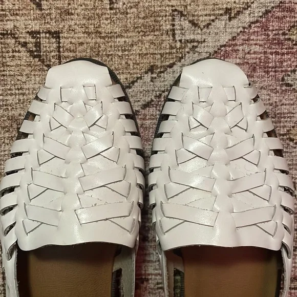 Genuine leather Vintage ROMANO - made in Brazil - Huaraches white sandals Sz 7 - Picture 11 of 12